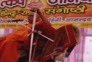 Puri seer Swami Nischalanand Saraswati at Raipur on Sunday