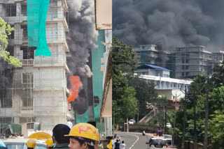 medical college bulding caught fire in kottayam  bulding caught fire in kottayam  മെഡിക്കല്‍ കോളജ് കെട്ടിടത്തില്‍ വന്‍ തീപിടിത്തം  കോട്ടയം മെഡിക്കല്‍ കോളജ്  fire caught in medical college bulding kottayam