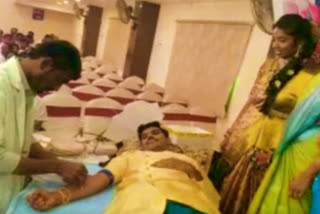Setting an example, a couple from Andhra Pradesh made their wedding ceremony unique by organising a blood donation camp as part of the festivities. Ten including the groom donated blood here.