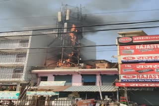 Fierce fire in mobile tower in Noida Haraula