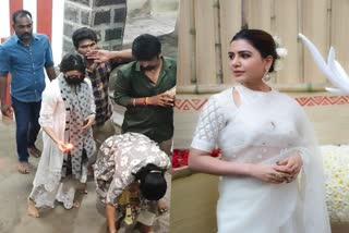 Samantha Ruth Prabhu climbs six hundred steps  Palani Murugan temple  Samantha Ruth Prabhu  Samantha  സാമന്ത  നഗ്നപാദയായി 600 പടികള്‍ കയറി സാമന്ത  പഴനി മുരുകന്‍ ക്ഷേത്ര ദര്‍ശനം നടത്തി താരം  പഴനി മുരുകന്‍ ക്ഷേത്ര ദര്‍ശനം നടത്തി സാമന്ത  Samantha climbs 600 steps barefoot  Samantha Ruth Prabhu at Palani Murugan temple  Samantha is gearing up for release of Shaakuntalam  Gunasekhar note on Shaakuntalam  Shaakuntalam based on Kalidasa s work  Shaakuntalam songs and trailer  Samantha will play title role in Shaakuntalam  പഴനി മുരുകന്‍ ക്ഷേത്രം സന്ദര്‍ശിച്ച് സാമന്ത  നഗ്നപാദയായി 600 പടികള്‍ കയറിയ സാമന്ത  സാമന്തയുടെ വീഡിയോ  കര്‍പ്പൂരം കത്തിച്ച് നഗ്നപാദയായി 600 പടികള്‍ കയറി  മുരുകന്‍ ക്ഷേത്ര ദര്‍ശനം നടത്തി സാമന്ത