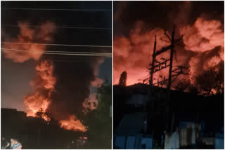 Massive fire engulfs Gujarat rubber factory unit in Maha's Solapur