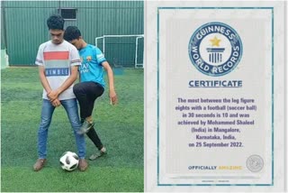 karnataka youth achieved guinnes record in football nutmeg