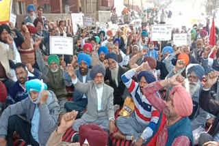 The Ministerial Services Employees Union's protest march against CM mann at Barnala