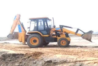 bulldozer in nuh district town planning department nuh illegal plotting demolished in nuh