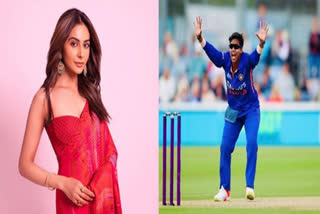 Rakul Preet Singh praises Deepti Sharma  deepti Sharma first indian claim 100 T20 wickets  india women cricket all rounder deepti sharma news  Rakul Preet Singh  Deepti Sharma  ICC Women T20 World Cup  വനിത ടി20 ലോകകപ്പ്  രാകുല്‍ പ്രീത് സിങ്  ദീപ്‌തി ശര്‍മ  Deepti Sharma T20 record  ദീപ്‌തി ശര്‍മ ടി20 റെക്കോഡ്  ദീപ്‌തിയെ അഭിനന്ദിച്ച് രാകുല്‍ പ്രീത് സിങ്