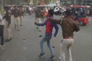 Lathicharge on Panchayat Secretary