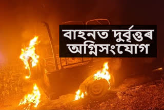 Miscreants set fire vehicle in Tinsukia