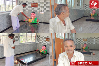 farmer keeps an idol of his late wife and worships it daily