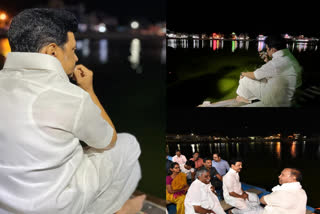 Chief Minister Stalin sat on the Thiruvarur pond and flipped through memories