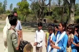 absent children from school by playing drums