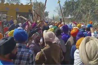amrit pal singh supportes violent protest in amritsar punjab