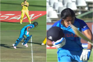 Harmanpreet Kaur  Harmanpreet Kaur Throws Away Her Bat  india vs australia  ICC Women T20 World Cup  india vs australia highlights  വനിത ടി20 ലോകകപ്പ്  ഹര്‍മന്‍പ്രീത് കൗര്‍  ഹര്‍മന്‍പ്രീത് കൗര്‍ റണ്ണൗട്ട്  ഇന്ത്യ vs ഓസ്‌ട്രേലിയ