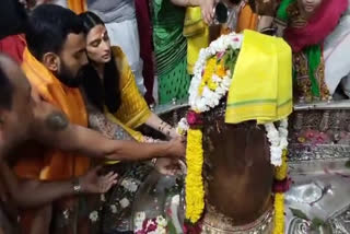 athiya shetty kl rahul in ujjain worship mahakal