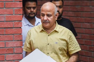 Manish Sisodia at CBI Office ETV BHARAT