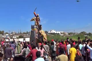 Groom ride on elephant