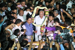 Yeddiyurappa turns 80, cuts 80 kg birthday cake brought by followers