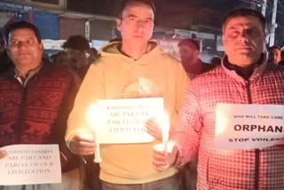 Candle march against the murder of Sanjay Pandit