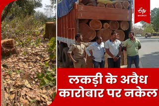 forest department Action on illegal wood business in Khunti