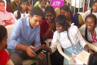 Minister KTR Distributed Tabs to Students