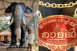 robotic elephant in temple