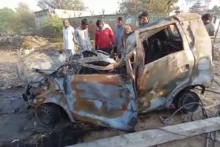 fire in car in sonipat