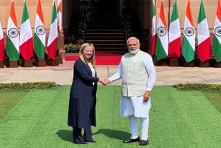 Italian Prime Minister Giorgia Melani and PM Narendra Modi