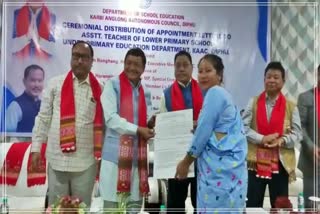 ormal appointment letters to teachers in Diphu