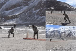indian army troops playing cricket near the galwan valley in eastern ladakh