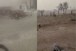 Hail and rain in Nagaur