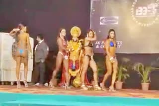 Female bodybuilders' obscene ramp walk in front of Hanumanji idol in MP sparks uproar