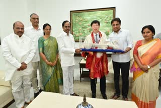 Chief Minister KCR with Yang Liu