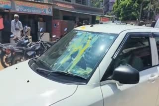 Egg thrown at the car of C D Gangadhar