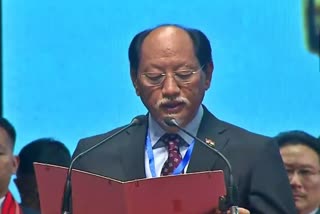 Neiphiu Rio takes oath  Nagaland chief minister  നാഗാലാന്‍റ് മുഖ്യമന്ത്രി  നെയ്‌ഫിയു റിയോ  പ്രധാനമന്ത്രി നരേന്ദ്ര മോദി  കൊഹിമ  Nationalist Democratic Progressive Party  Nagaland new government 2023  യാന്തുങ്കോ പാറ്റണ്‍  Yanthungo Patton