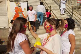 Tourists Celebrating Holi