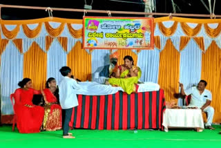 Revelers fail to make "Rati-Manmatha" laugh during Holi celebration in Karnataka's Haveri
