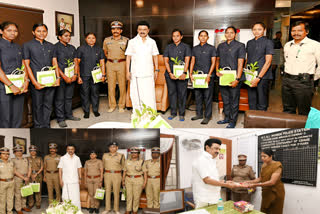 Chief Minister Stalin gave saplings to women police and congratulate them on Womens Day