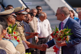 Prime Minister Anthony Albanese arrives in Ahmedabad