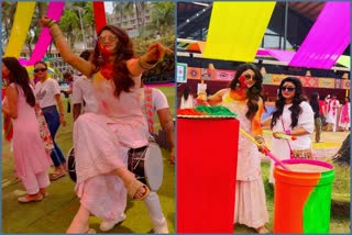 Holi 2023: Urvashi Rautela grooving while sitting on a Dhol during Holi celebrations!