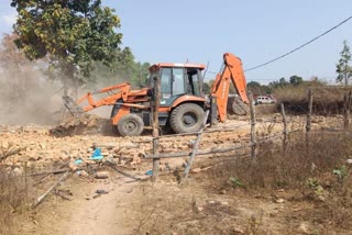 shahdol bulldozer ran on rapist illegal house