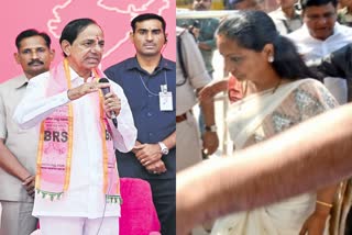 brs-mlc-k-kavitha-appears-before-ed-kcr-vows-to-fight-against-bjps-harassment