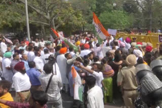 Punjab Congress Protest against Modi government, Police lathicharged