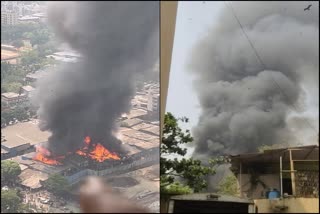 Massive fire broke out in a furniture warehouse in Mubai