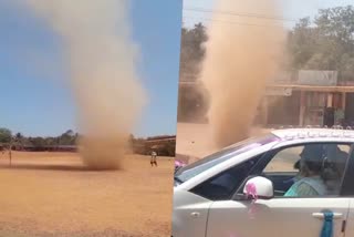 Dust devil spotted in two various places  Dust devil spotted in Kasaragod  Natural Phenomenon Dust devil  Dust devil  കണ്‍മുന്നില്‍ ചുരുളി  കാസര്‍കോട് രണ്ടിടത്ത് ചെറു ചുഴലിക്കാറ്റ്  ഡസ്‌റ്റ് ഡെവിള്‍  കാസര്‍കോട് നീലേശ്വരം  പൊടി അന്തരീക്ഷത്തില്‍ ഫണല്‍ രൂപത്തില്‍  ഡസ്‌റ്റ് ഡെവിള്‍  ചുഴലിക്കാറ്റ്