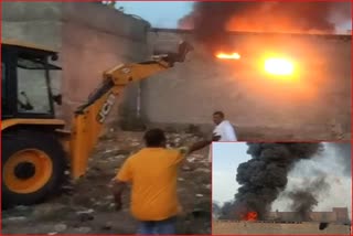 fire in illegal foam and chemical factory