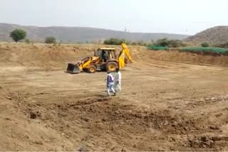 Farmers engaged in rain water harvesting