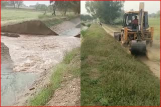 canal broken at two places in Fatehabad