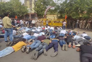 Jaipur ABVP workers Protest