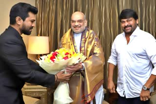 Ram Charan meet Union Home Minister Amit Shah with Father Chiranjeevi after RRR song Naatu Naatu wins Oscar, See