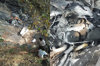 The wreckage of Balaghat plane crash on Saturday